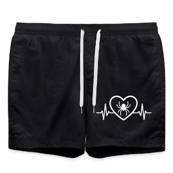 Halloween Heart Spider - Swim Trunks - black - Front - AI Model Male 185 light (185cm)