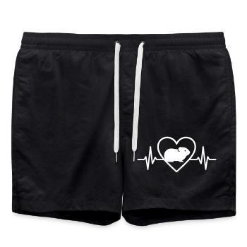 Guinea Pig Heart Guinea Pig - Swim Trunks - black - Front - AI Model Male 185 light (185cm)