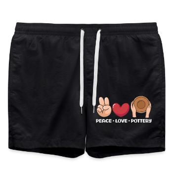 Paix Amour Poterie Art Joie - Short de bain - noir - Devant - AI Model Male 185 light (185cm)