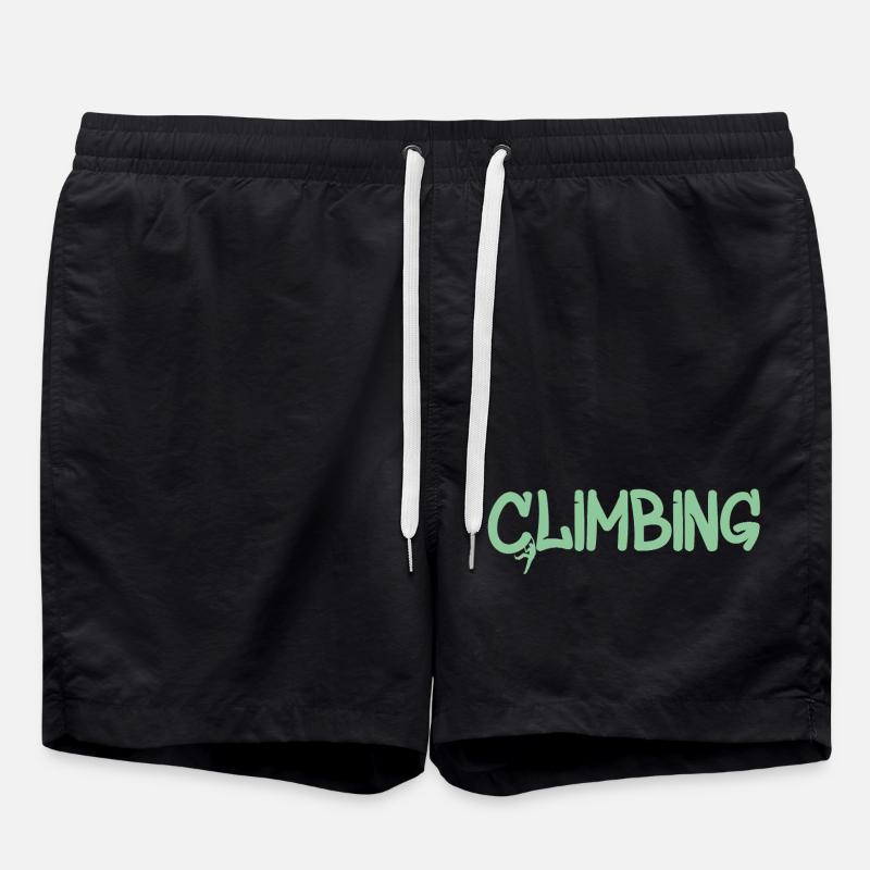 Klettergraffiti: Climbing Logo - Badeshorts - Schwarz