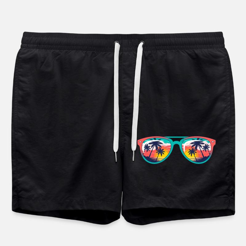 Sunset Palms Sonnenbrille - Badeshorts - Schwarz
