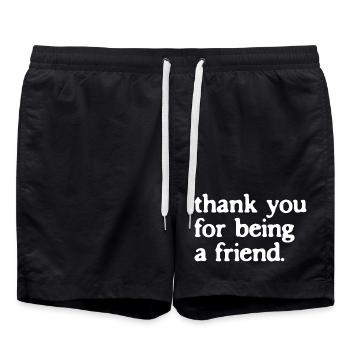 Thank You For Being A Friend Friendship Gift - Swim Trunks - black - Front - AI Model Male 185 light (185cm)