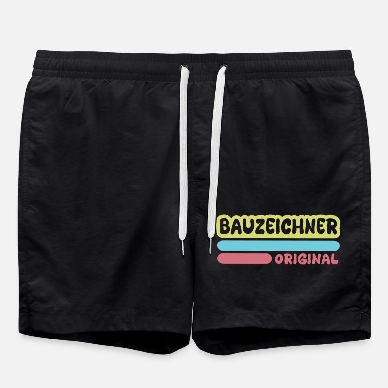 First name Draughtsman - Swim Trunks - black