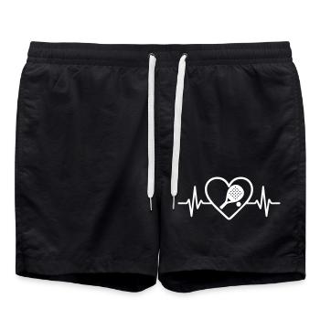 Padel Herz - Badeshorts - Schwarz - Vorne - AI Model Male 185 light (185cm)
