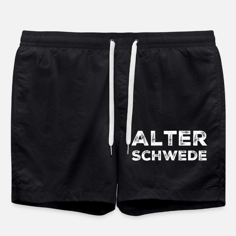 Old Swede Funny Expression Saying - Swim Trunks - black