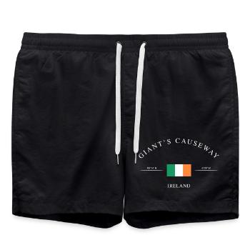 Giant's Causeway Northern Ireland – Souvenir &amp; Gift - Swim Trunks - black - Front - AI Model Male 185 light (185cm)