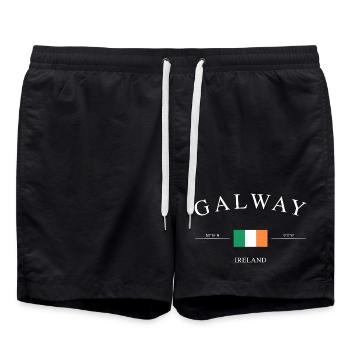 Galway Irland – Urlaub Souvenir & Geschenk - Badeshorts - Schwarz - Vorne - AI Model Male 185 light (185cm)