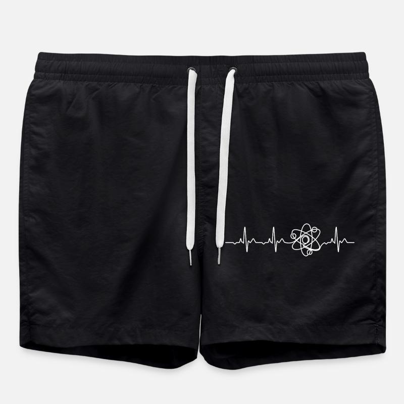 Wissenschaft Herzschlag Atom - Badeshorts - Schwarz
