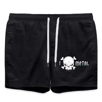 Extreme Metal Skull - Swim Trunks - black - Front - AI Model Male 185 light (185cm)
