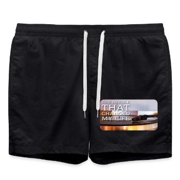 The needle that changed my life - Swim Trunks - black - Front - AI Model Male 185 light (185cm)