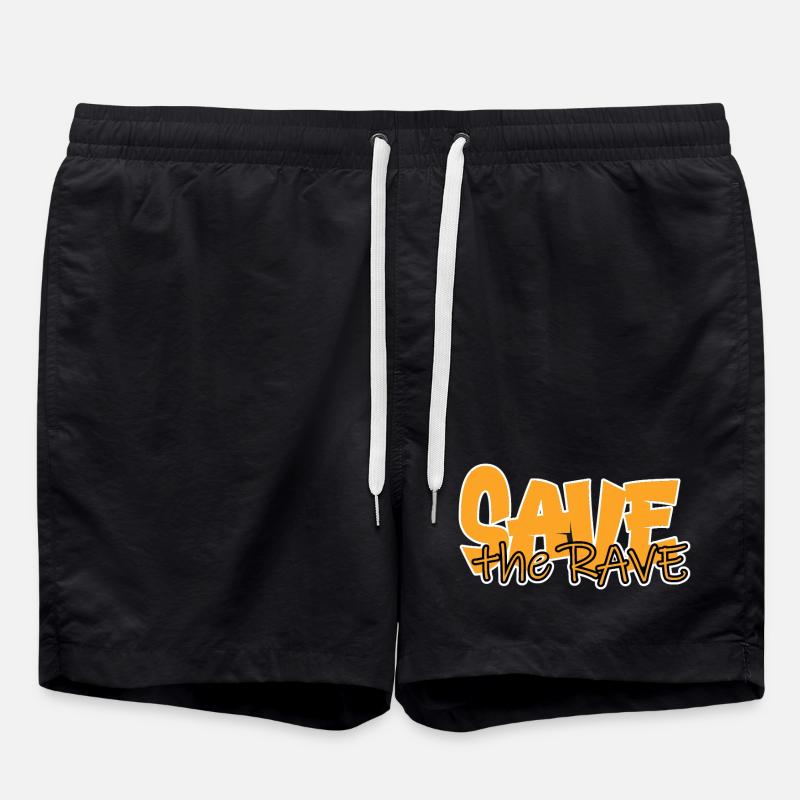 save the rave - Swim Trunks - black