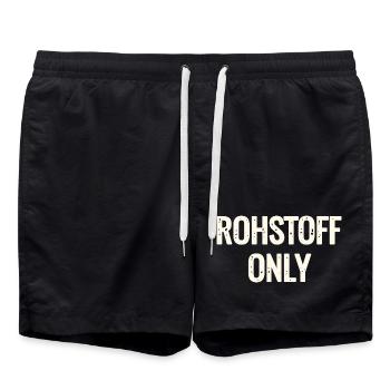 Rohstoff Only Schriftzug - Swim Trunks - black - Front - AI Model Male 185 light (185cm)