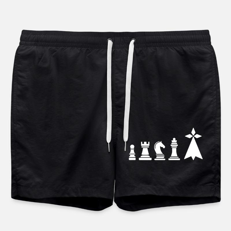 Bretagne Échecs – Symbole Breton Hermine & Jeu - Short de bain - noir