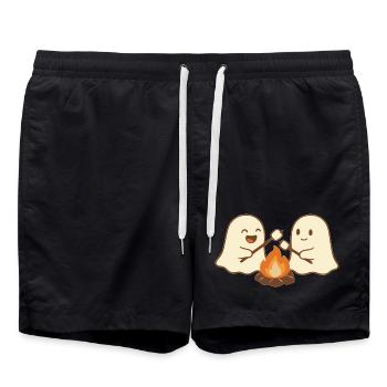 Camp de feu fantôme Halloween - Short de bain - noir - Devant - AI Model Male 185 light (185cm)