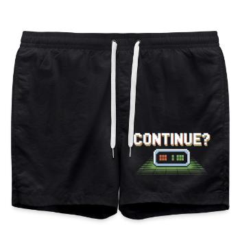 Continue Retro Gamer Pixel 8 Bit Arcade Bildschirm - Badeshorts - Schwarz - Vorne - AI Model Male 185 light (185cm)