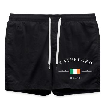 Waterford Irland – Urlaub Souvenir & Geschenk - Badeshorts - Schwarz - Vorne - AI Model Male 185 light (185cm)