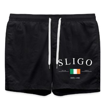 Sligo, Irlande – Souvenir et cadeau de vacances - Short de bain - noir - Devant - AI Model Male 185 light (185cm)