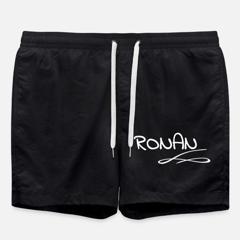 Dessin au trait abstrait Ronan - Short de bain - noir