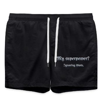 Humorvoller Superpower-Satz mit Witz - Short de bain - noir - Devant - AI Model Male 185 light (185cm)