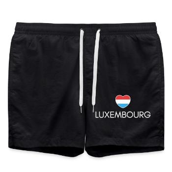 I love Luxembourg, heart of Luxembourg - Swim Trunks - black - Front - AI Model Male 185 light (185cm)