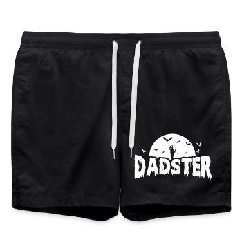 Dadster Funny Spooky Halloween Dad - Swim Trunks - black - Front - AI Model Male 185 light (185cm)