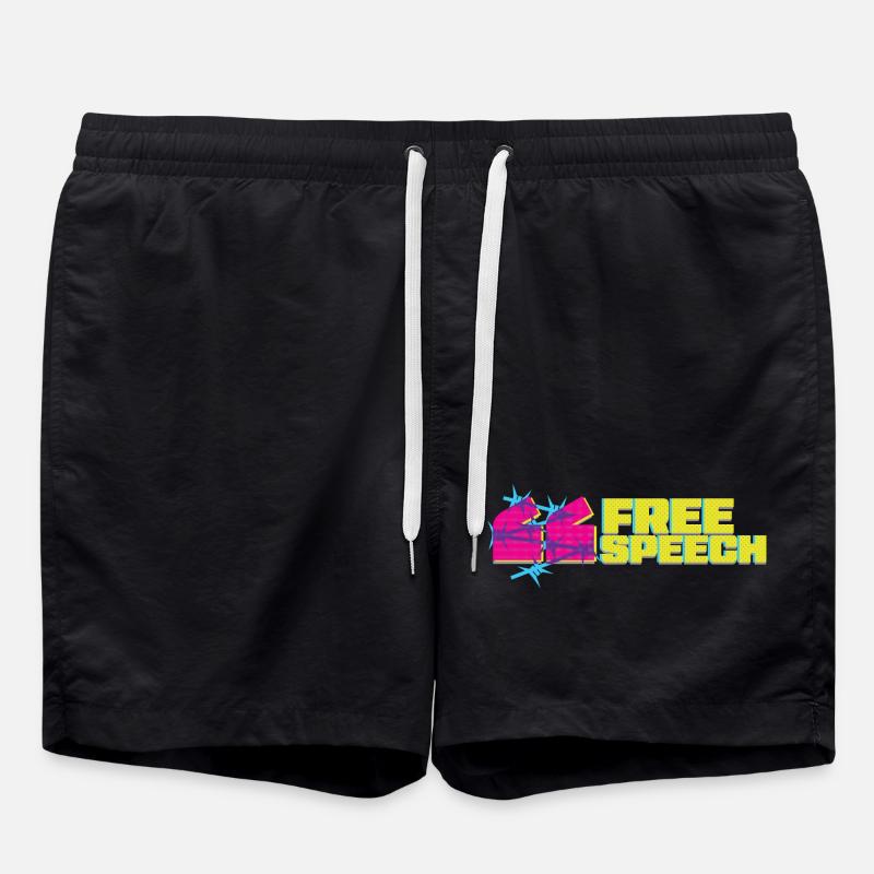 Lebendiges Graffiti-T-Shirt-Design mit freier Rede - Badeshorts - Schwarz