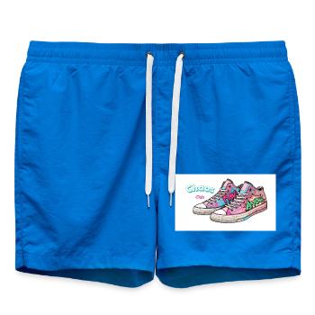 Colorful sneakers with comic design - Swim Trunks - cobalt blue - Front