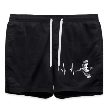 Oiseau dans le design de battement de cœur - Short de bain - noir - Devant - AI Model Male 185 light (185cm)