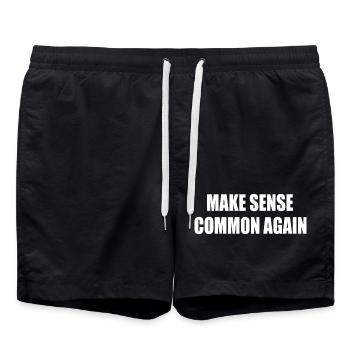 make sense common again - Swim Trunks - black - Front - AI Model Male 185 light (185cm)