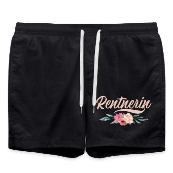 Rentnerin Oma Großmama Großmutter Rente - Badeshorts - Schwarz - Vorne - AI Model Male 185 light (185cm)