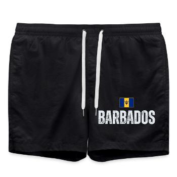Drapeau de la Barbade, patriote barbadien - Short de bain - noir - Devant - AI Model Male 185 light (185cm)