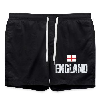 Flagge Englands, englischer Patriot - Badeshorts - Schwarz - Vorne - AI Model Male 185 light (185cm)
