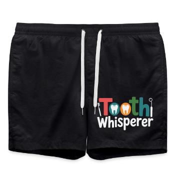 Zahntechniker Präzisionsarbeit - Badeshorts - Schwarz - Vorne - AI Model Male 185 light (185cm)
