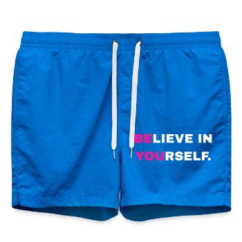 Inscription « Croyez en vous » - Short de bain - cobalt blue - Devant