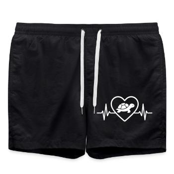 Heart Turtle - Swim Trunks - black - Front - AI Model Male 185 light (185cm)