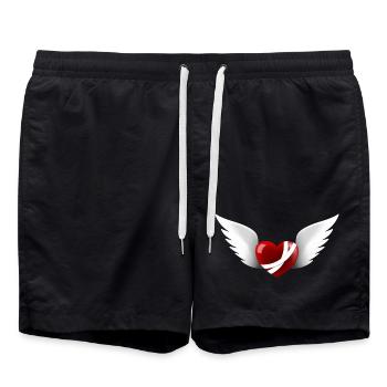 Cœur blessé avec des ailes - Short de bain - noir - Devant - AI Model Male 185 light (185cm)