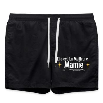Oma Brief und Sterne Geschenk - Badeshorts - Schwarz - Vorne - AI Model Male 185 light (185cm)