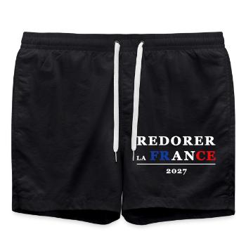 REDORER LA FRANCE 2 - Short de bain - noir - Devant - AI Model Male 185 light (185cm)