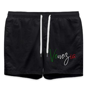 I love Venice, elegant minimalist design - Swim Trunks - black - Front - AI Model Male 185 light (185cm)