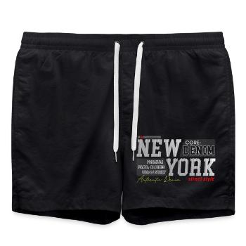 New York Street Style Denim Design - Short de bain - noir - Devant - AI Model Male 185 light (185cm)