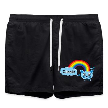 Cattie cute par Helfspawn - Short de bain - noir - Devant - AI Model Male 185 light (185cm)