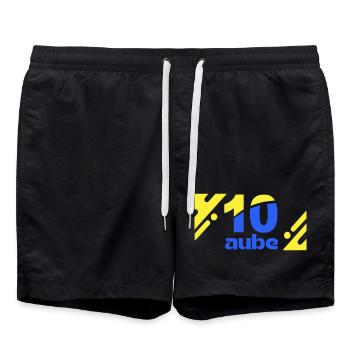 Dix Aube Logo Bleu Jaune - Short de bain - noir - Devant - AI Model Male 185 light (185cm)