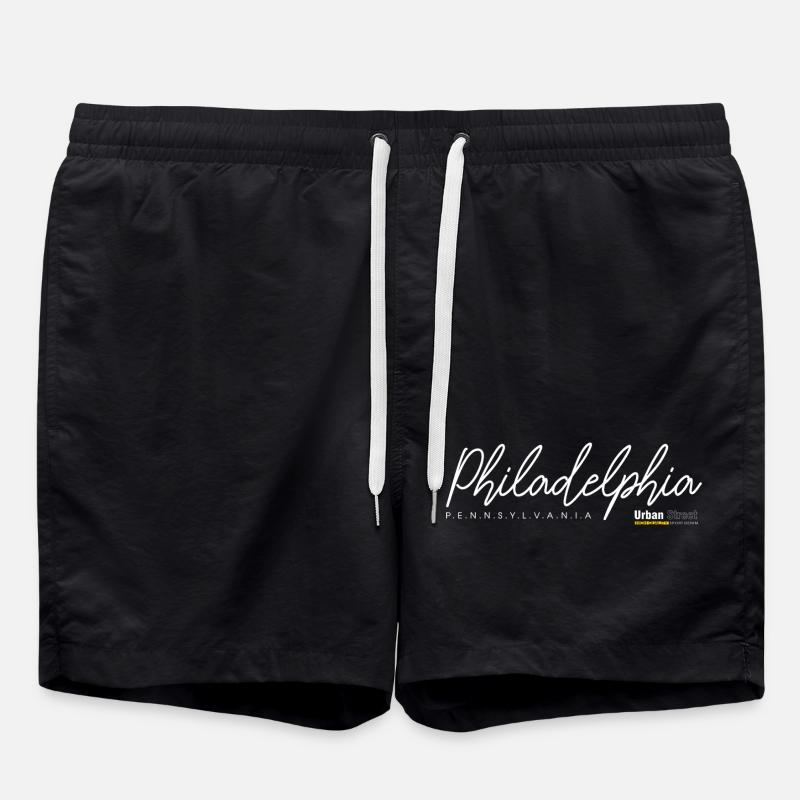 Elegant Philadelphia Skyline Silhouette - Swim Trunks - black