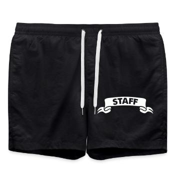 Personalized staff design in black and white - Swim Trunks - black - Front - AI Model Male 185 light (185cm)