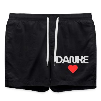 Message de remerciement sincère - Short de bain - noir - Devant - AI Model Male 185 light (185cm)
