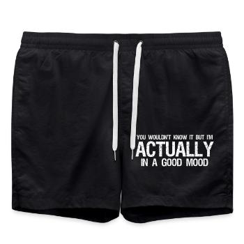 you wouldn't know it but I'm actually in a good  - Badeshorts - Schwarz - Vorne - AI Model Male 185 light (185cm)