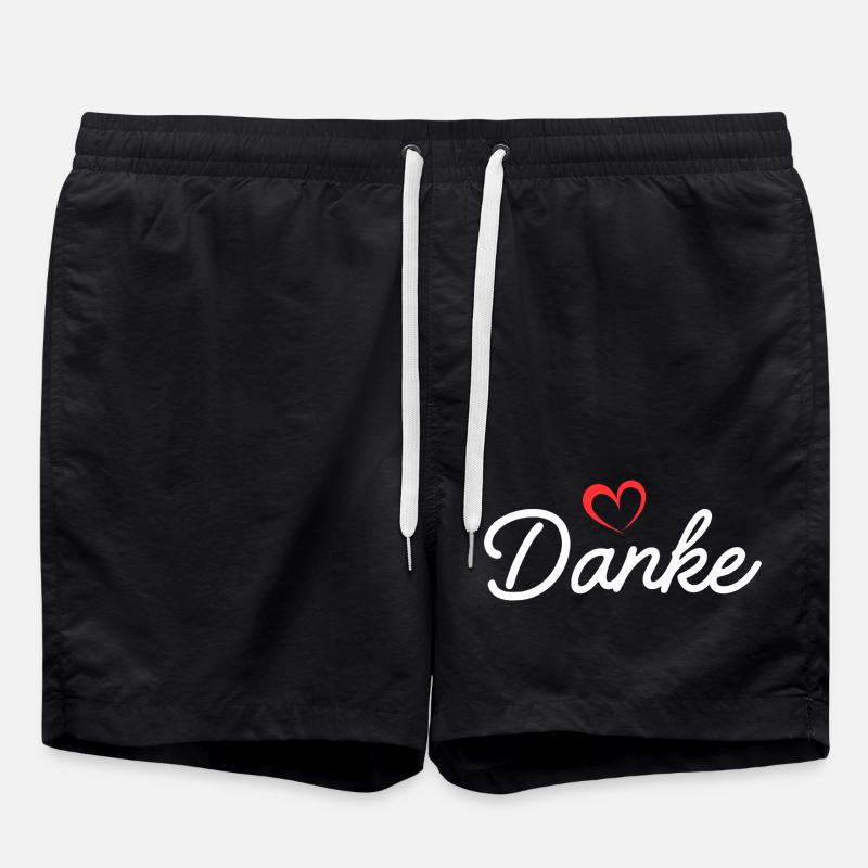 Danke Herz Script - Badeshorts - Schwarz