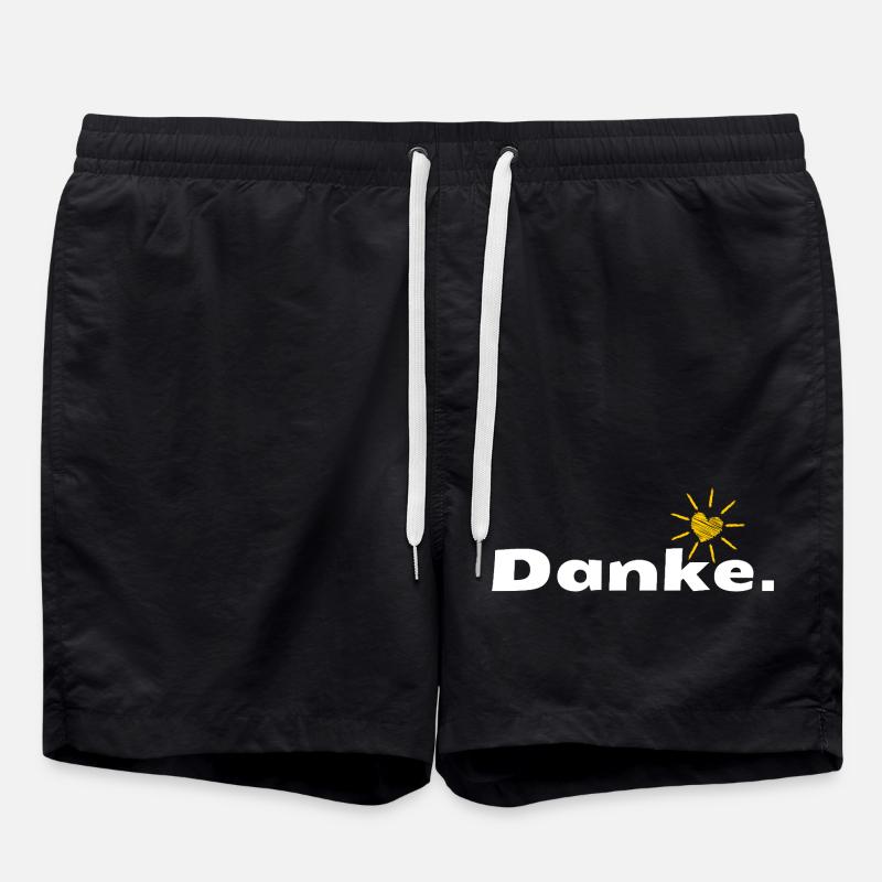 Merci HerzSonne Typography - Short de bain - noir