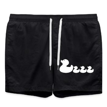 Mutter Ente & Entlein – niedliche Entenfamilie - Badeshorts - Schwarz - Vorne - AI Model Male 185 light (185cm)