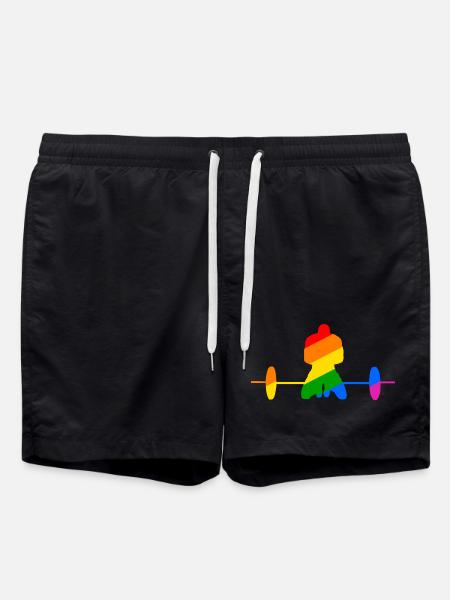 buntes Gewichtheben Geschenk - Badeshorts - Schwarz